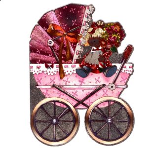 4012 Baby Girl – Pink Pram – by Heron Dufex