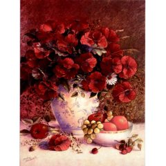 6636 Poppies in Delft Vase – by Trisha Hardwick