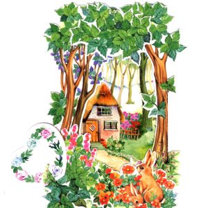 3D714 Rabbit at Flower Garden/house