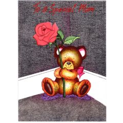 3221 Teddy with Red Rose – Heron Dufex