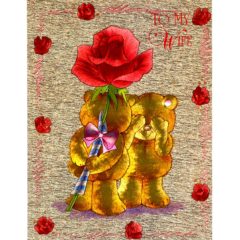 6394 Teddy with Red Rose – by Heron Arts