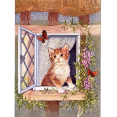 P1398 Kitten at Window – Published by F.J. Warren Limited