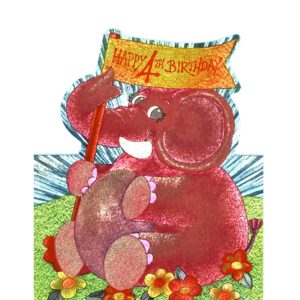 1025 HB4 Pink Elephant with Flag – Heron – Dufex