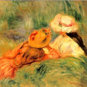 OCG3023 Young Girls on the River Bank – by Auguste Renoir